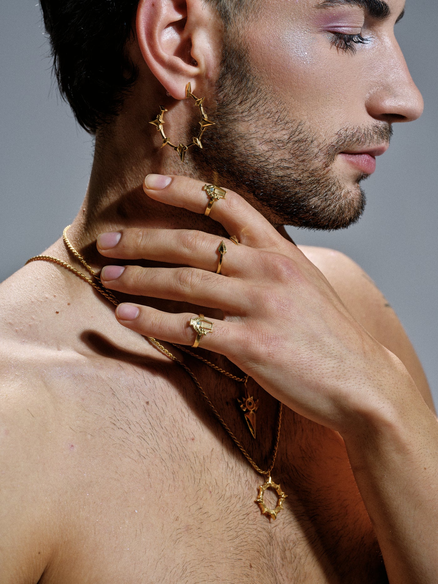 Venti Lyre Ring with Topaz