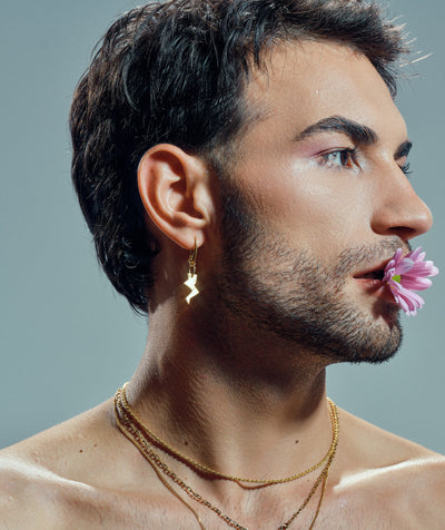 LVL 30 Solid Dangle Drop Lightning Earrings