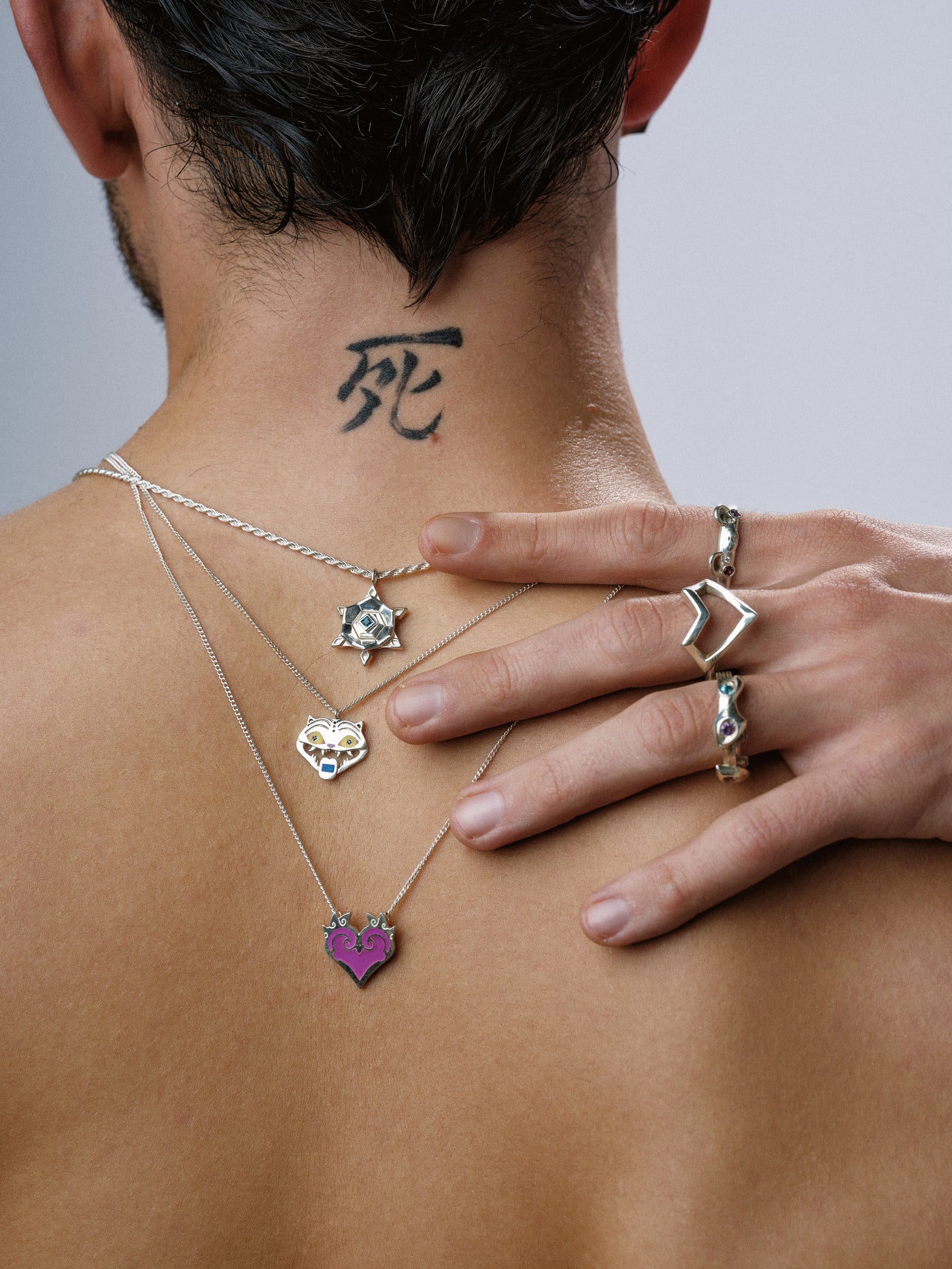 Cookie Evelynn Solid Heart Necklace with Pink Enamel