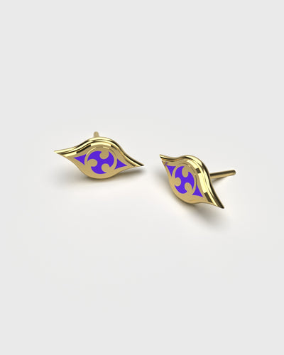 Raiden Electro Skill Eye Studs with Purple Enamel