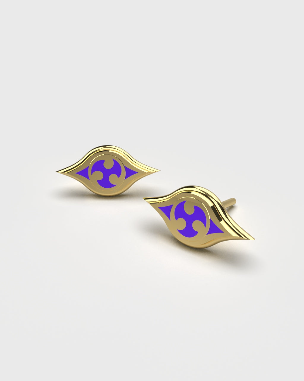 Raiden Electro Skill Eye Studs with Purple Enamel